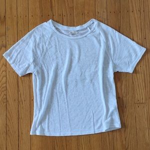 White Knit Short Sleeve T-Shirt, Size XS